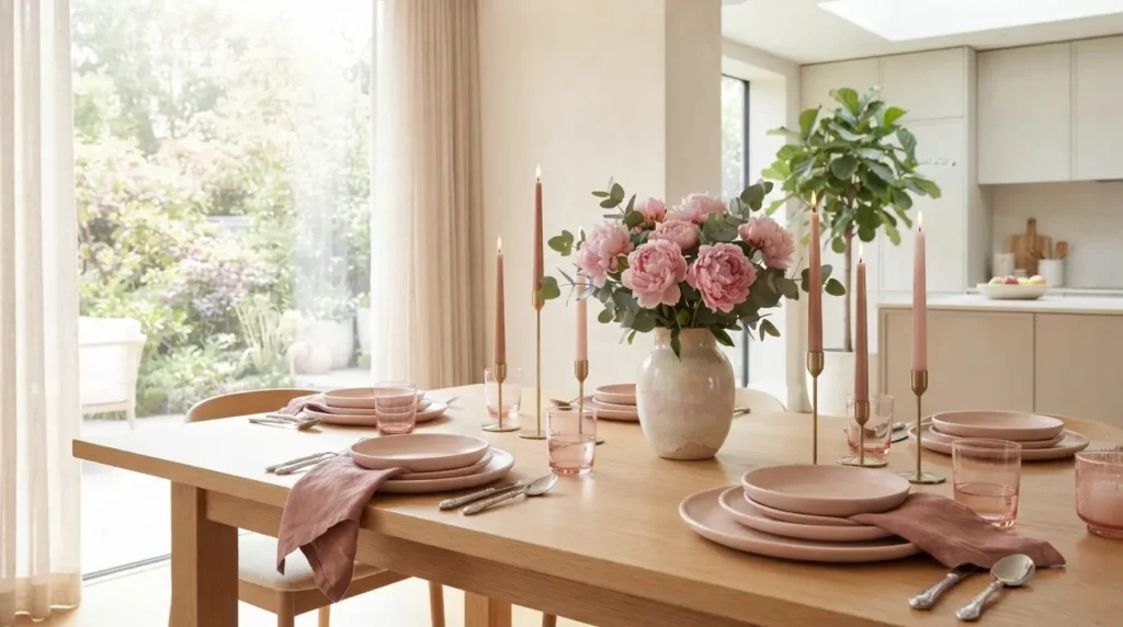 Pink dining table
