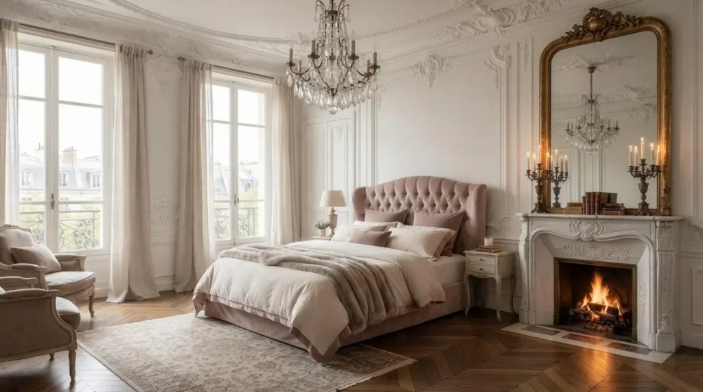 Parisian style french bedroom decor ideas