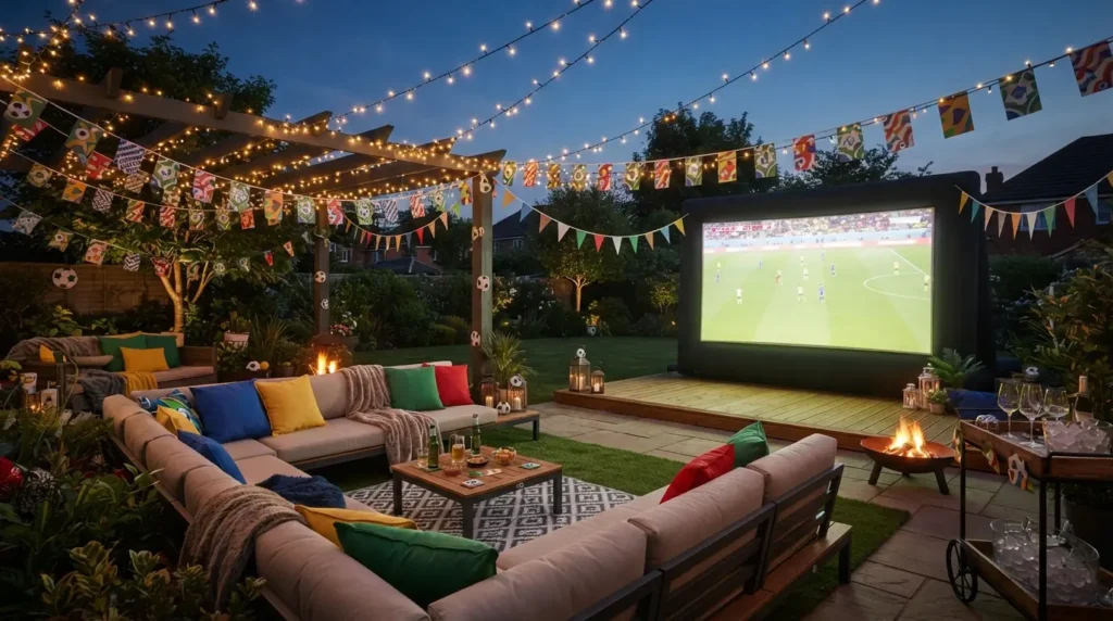 FIFA World Cup celebration with football decorations