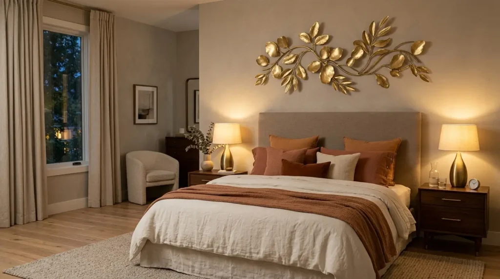 Flowing gold abstract metal wall decor