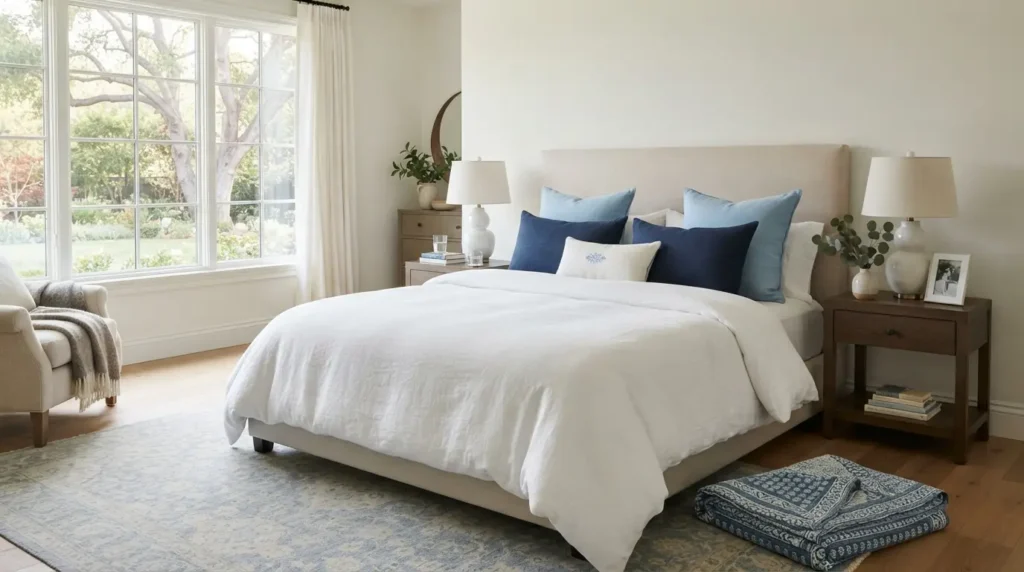 Blue and White Home bedroom