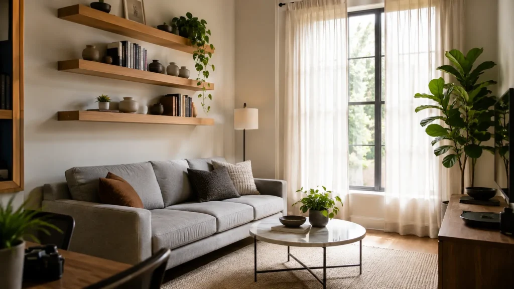 Compact modern den
